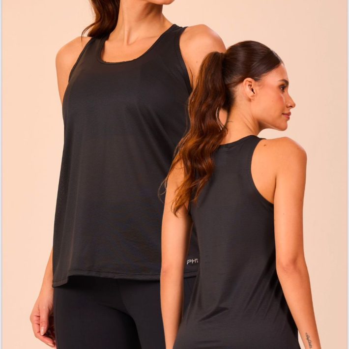 Polera deportiva sin mangas - Negro
