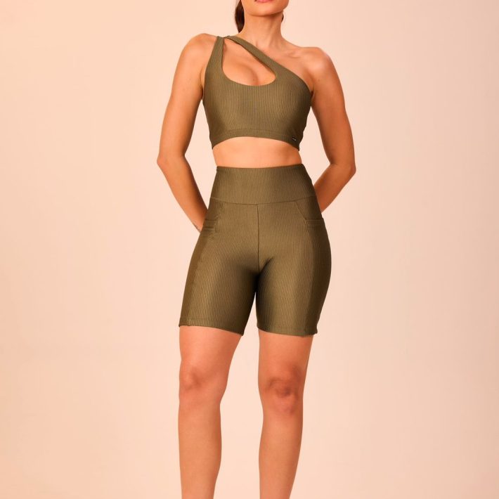 Short deportivo canalado Premium - Verde