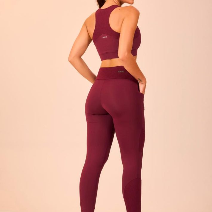 Calza deportiva con bolsillos Premium - Guinda