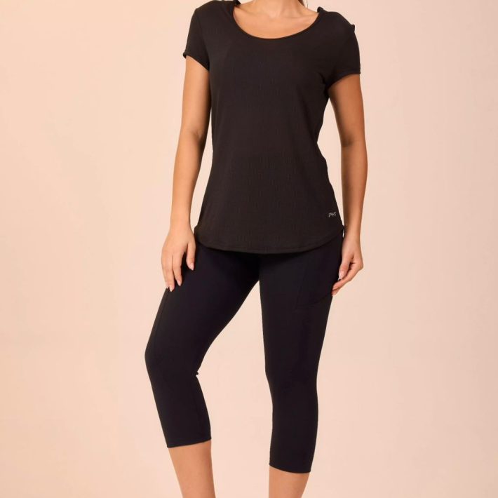 Polera deportiva con mangas - Negro
