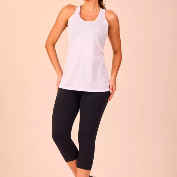 Polera deportiva sin mangas - Blanco